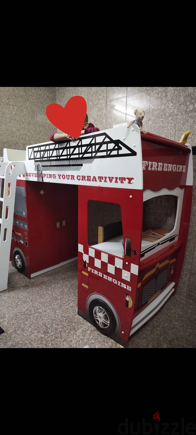 Kids fire engine bed 0