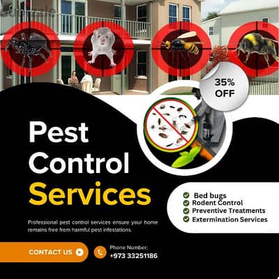 pest control services just only 15 BD call only this number 33251186