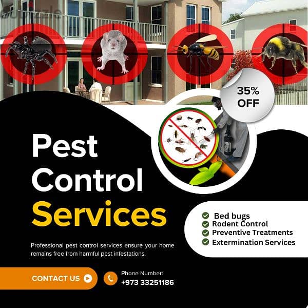 pest control services just only 15 BD call only this number 33251186 0