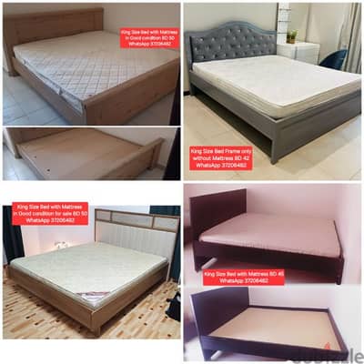 King size bed with Mattress and other items for sale with Delivery