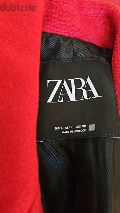 zara soft button coat - Red