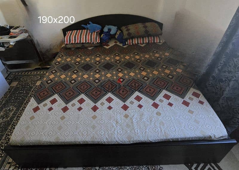 Bed set with cupboard for sale 3