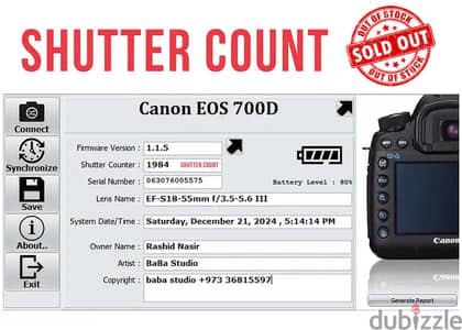 Canon Eos 700D With 18-55 lens & accessories