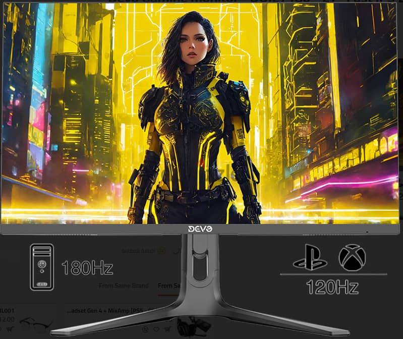 Devo Gaming monitor - 27" Fast IPS 2K 180Hz 0.5ms with monitor arm 0