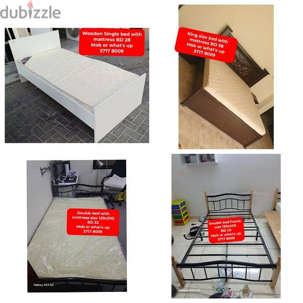 variety of bed with mattress and other household items for sale 0