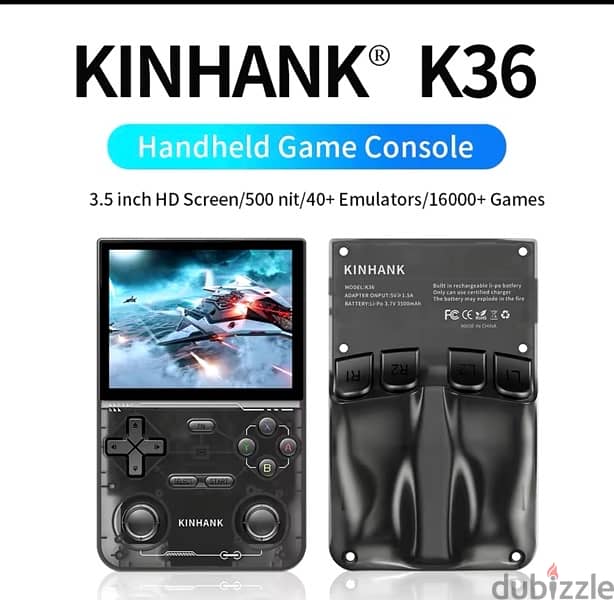 Open source console handheld black 64gb 10,000 games K36 0