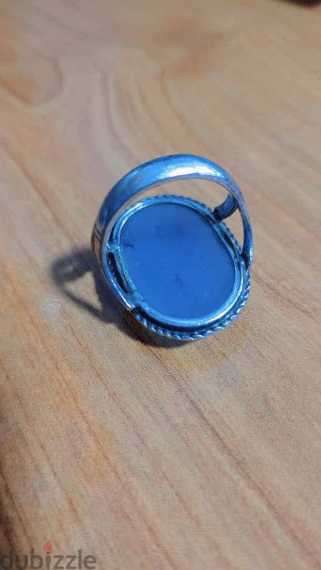 Blue Calcedonia stone with sliver ring 2