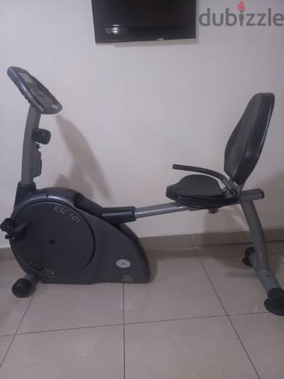 Seated heavy duty exercise bike.