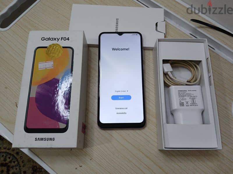 Samsung Galaxy F04 4GB ram 64GB storage with box and charger not 2