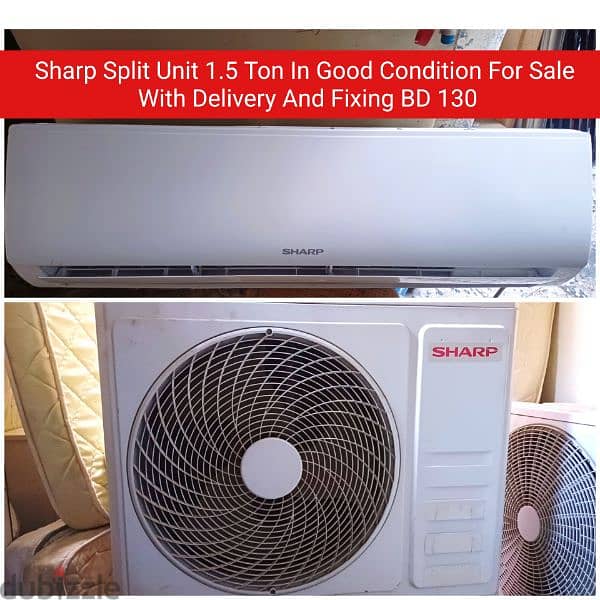 Sharp split ac 1.5 ton 6 star 8 months used and other items for sale 8