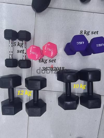 dumbbell set  14 kg 12 kg 10 kg 8 kg 6 kg 5 kg