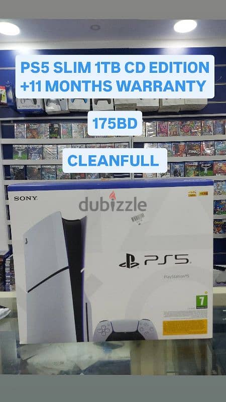 PS5 SLIM 1TB CD EDITION + 11 MONTHS WARRANTY 0