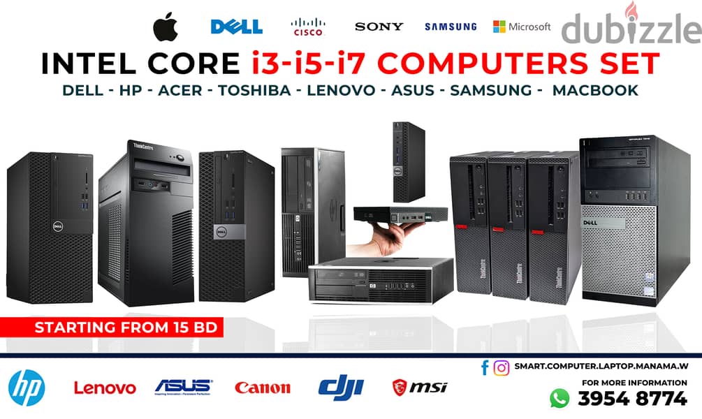 STARTING FROM 15 BD INTEL CORE i3-i5-i7 COMPUTERS SET CELL : 39548774 0