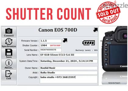 Cannon Eos 700D With 18-55 Lens, All Accessories, battery, Bag, Charge