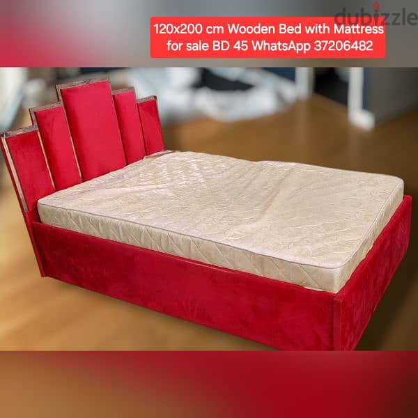 120×200 cm Bed with Mattresss and other itemss for sale with Delivery 0