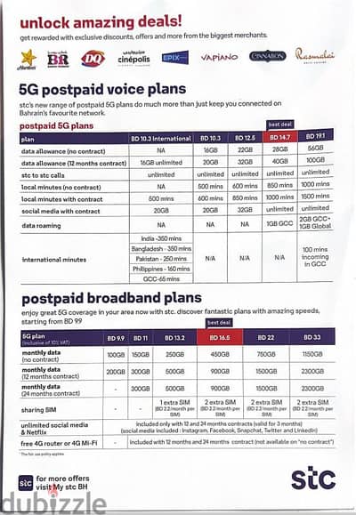 STC 5G Postpaid and Prepaid Sim plan's available with delivery.