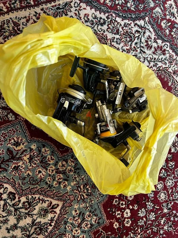 Bag full of fishing reels 1