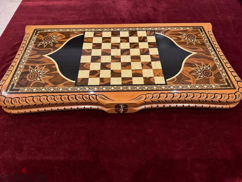 New Handmade Backgammon-Helena Wood Art Turkey, Collectable 4