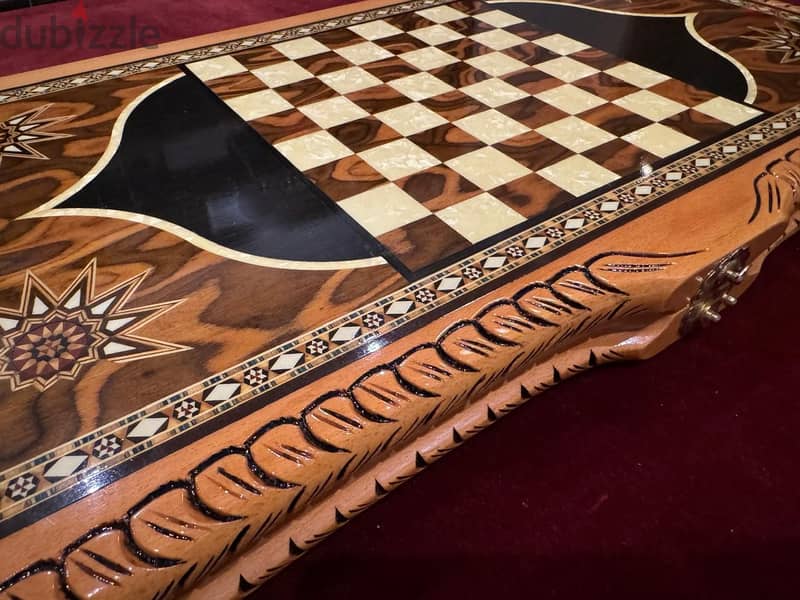 New Handmade Backgammon-Helena Wood Art Turkey, Collectable 5