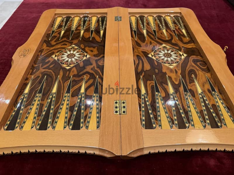 New Handmade Backgammon-Helena Wood Art Turkey, Collectable 8