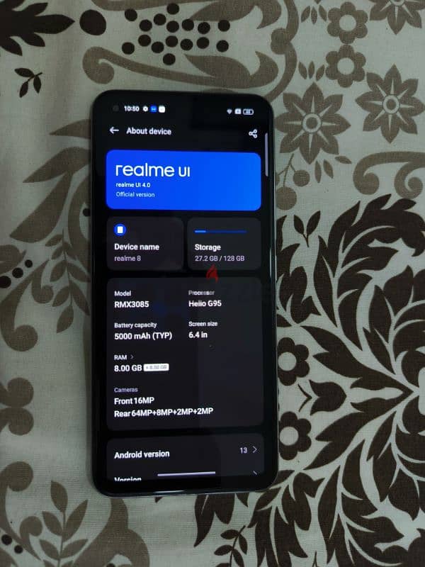 very urgent sale. . realme 8. . stroge. 8+8 128 1