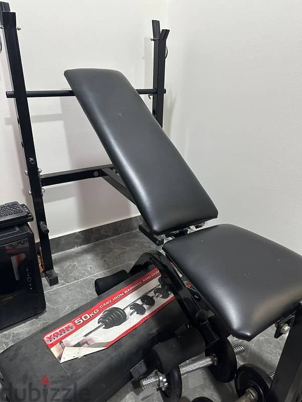 GYM BENCH AND 50KG BARBEL SET (NEGOTIABLE) 2