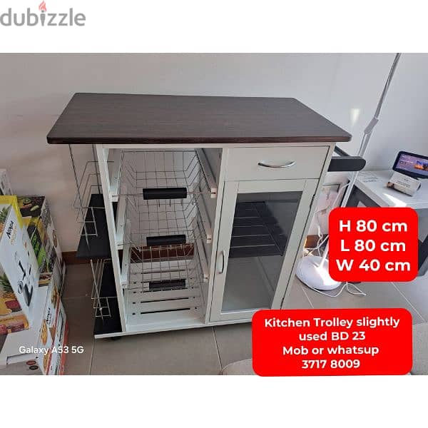 Glass TV trolley and other All type household items for sale 2