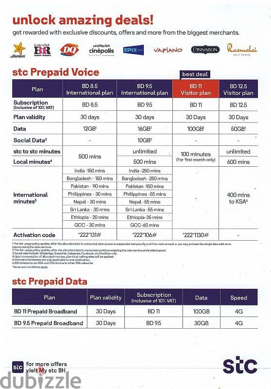 STC Data Sim plan Prepaid/ Postpaid 3