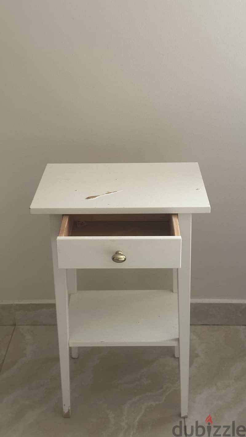 Ikea white bedside table 0