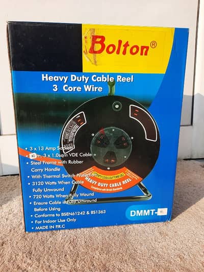 Bolton Heavy Duty 40 meters Cable Reel 3 Core Wire for Sale