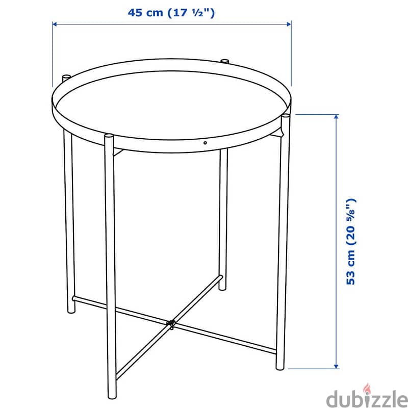 2 white tray tables/ round/ rectangle 5