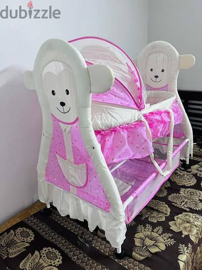 Brand new Baby Cradle With Swing, with Mosquito Net, Wheels With Lock,