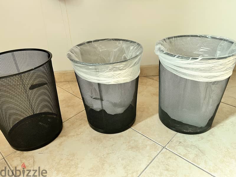 3 wire mesh waste bins 6