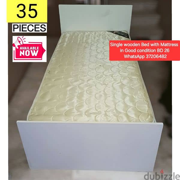 Queen size hydraulic bed with mattress and other for sale 19