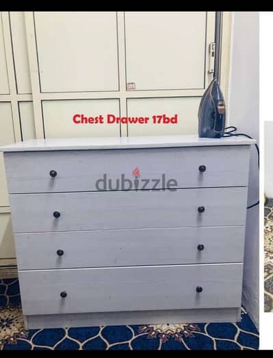 table and chest drawers