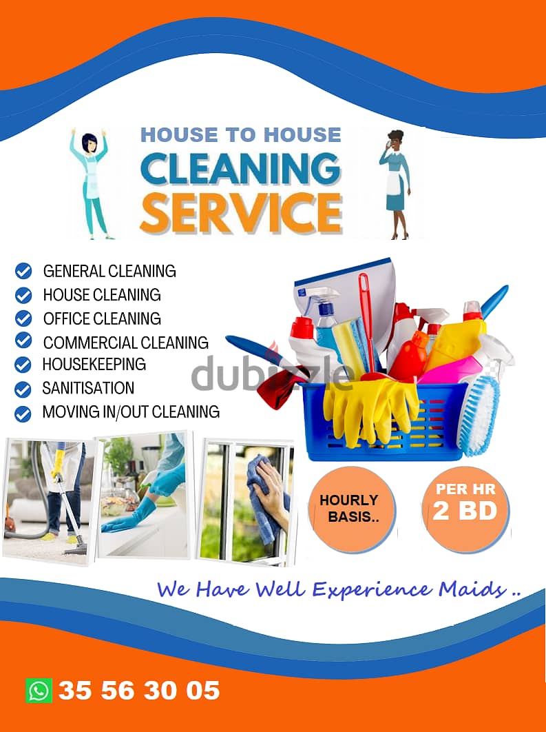 HOUSE TO HOUSE CLEANING . PER HOUR BASIS 0