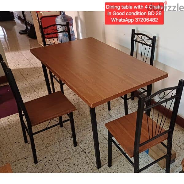 Dining table with 4 chairs and other items for sale 0