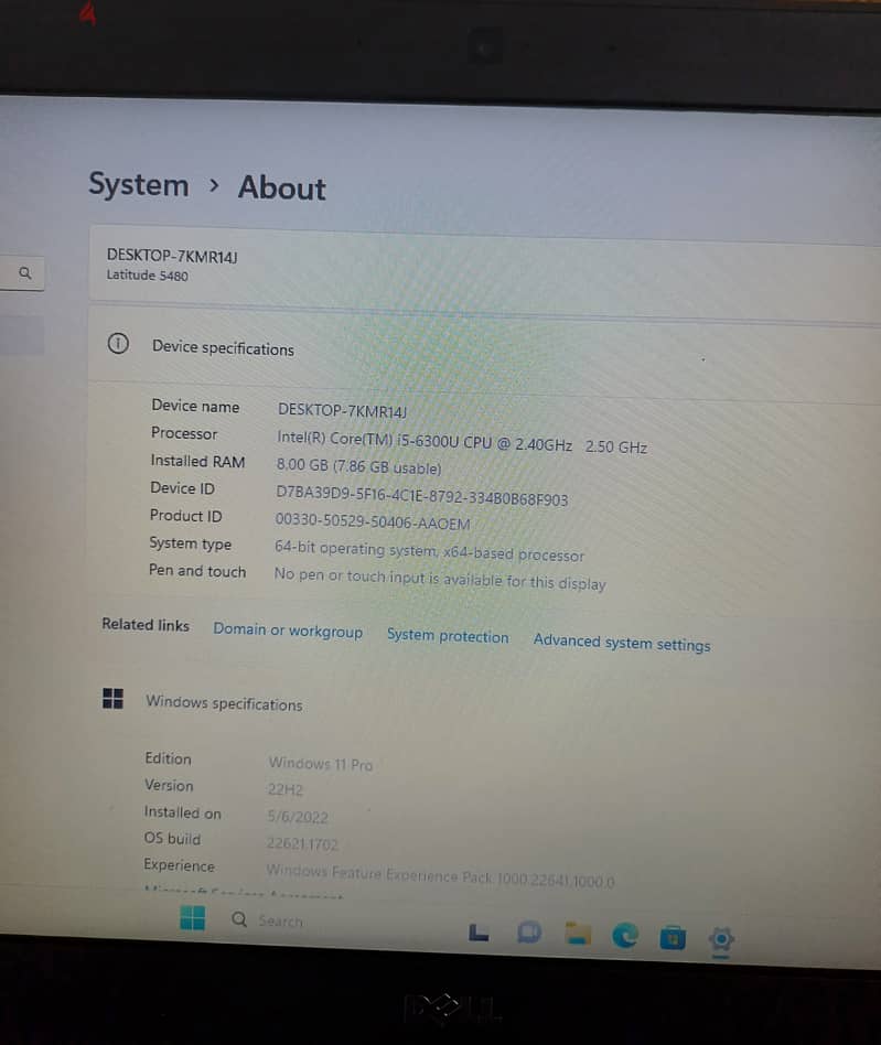 Hello i want to sale my laptop dell core i5 ram 8gb ssd 256 gb  share 11