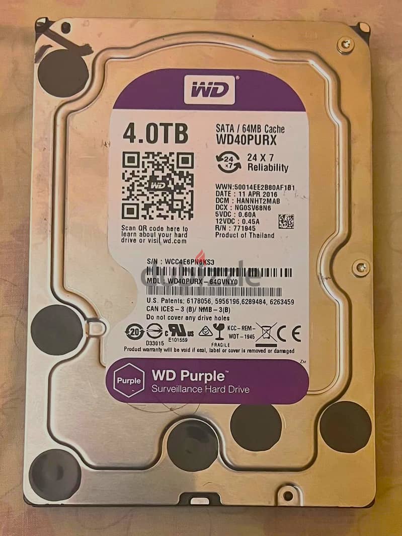 4TB HDD Color Purple 0