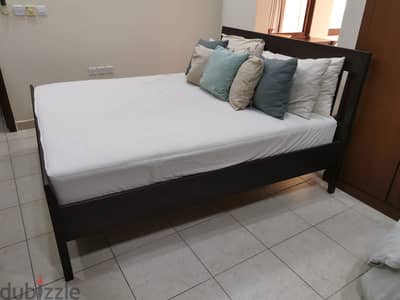 Bedroom Set - Bed with Mattress, 2 Nightstands and Dresser with Mirror