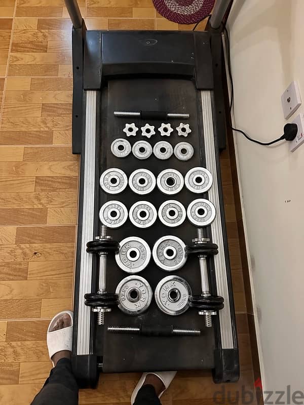 Working Treadmill & Dumbbells for Urgent Sale 1