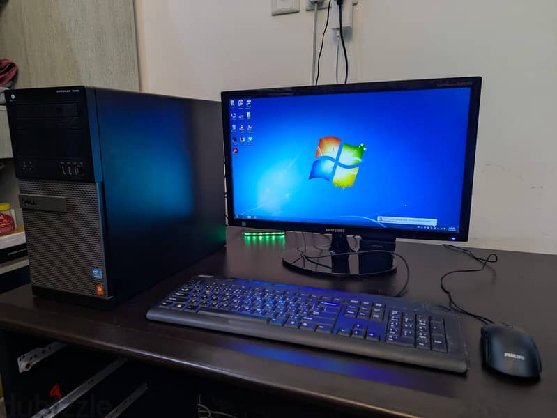 Dell Desktop & Samsung Full HD Monitor for Sale 0