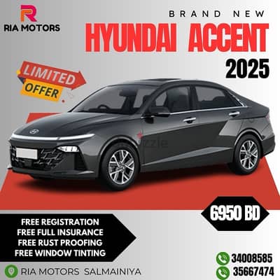 BRAND NEW HYUNDAI ACCENT 2025 MODEL/SPECIAL PRICE /FOR SALE