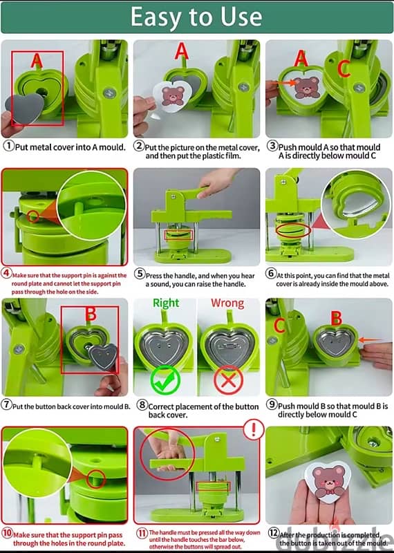 **For Sale: Heart-Shaped Pin Badges Making Machine** 10