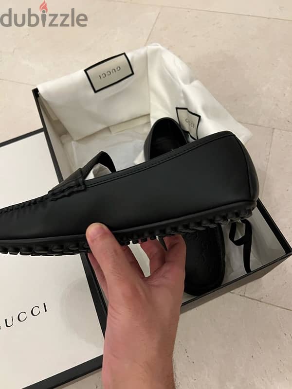 قوتشي مستعمل خفيف اسود  Gucci Shoes Black size 41 5