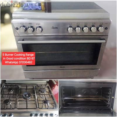 5 burner cooking range and other items for sale