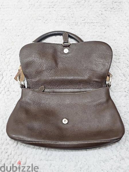 Prada Brown Vitello Daino Leather Pochette Shoulder Bag 5