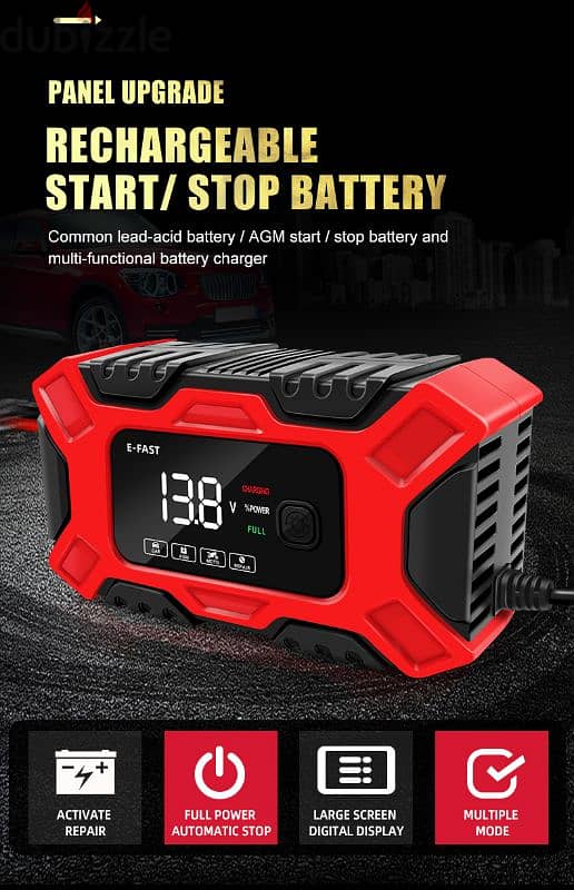 TK-300 Digital Smart Battery Charger Display Motorcycle & Car 10