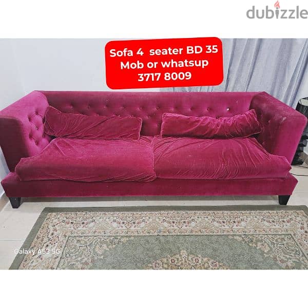 Sofa 4 seater and other household items for sale with delivery 0