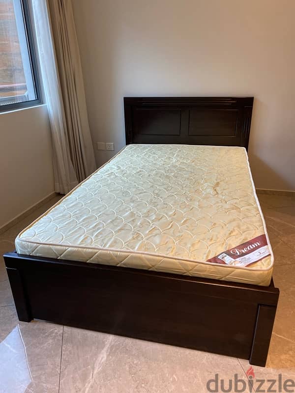 Wooden Bed Like New with Mattress 1